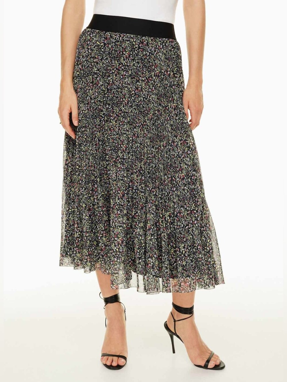 Wilfred New Twirl Pleated Skirt Black Glisten Green XS